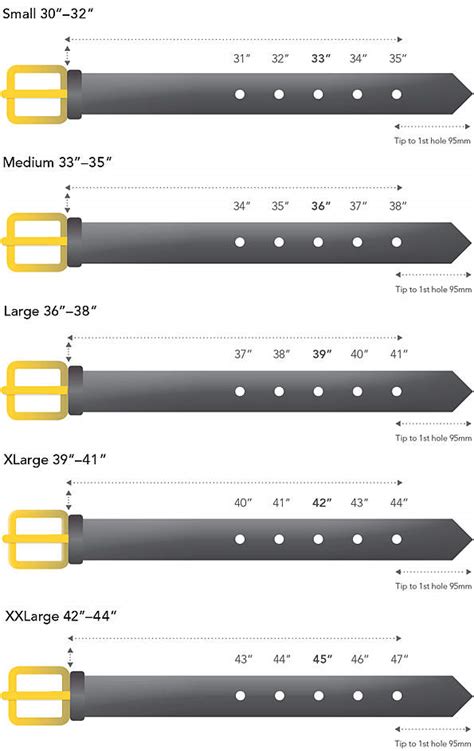 90cm belt size chart.